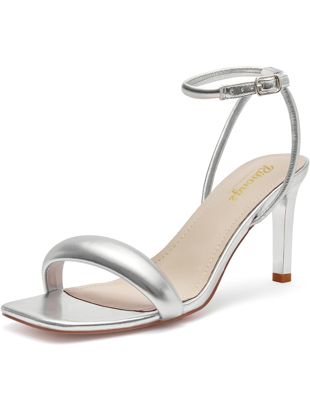Ribongz Silver Ankle-Strap Stiletto Sandals - Women